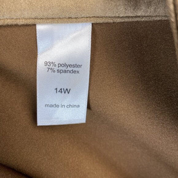 Maurices Faux Suede Zipper Front Skirt Size 14 Brown Mini Stretch Fitted Pockets - Picture 8 of 10